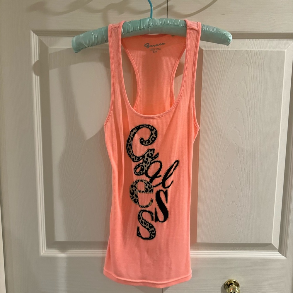Guess Hot Coral Pink Tank Top